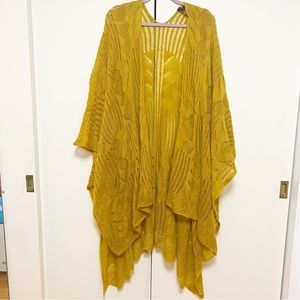 NWOT Torrid Knit Ruana Mustard Yellow